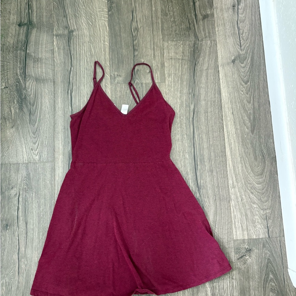 H&M Divided Maroon Spaghetti Strap sun dress